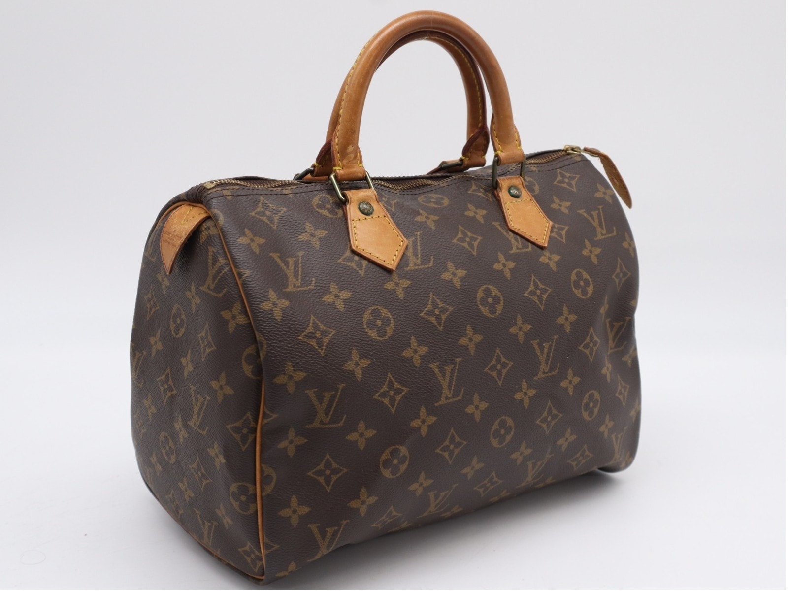 LOUIS VUITTON ルイ・ヴィトン モノグラム スピーディ30 M41526 ハンドバッグ ブラウン コーティングキャンバス レザー レディース