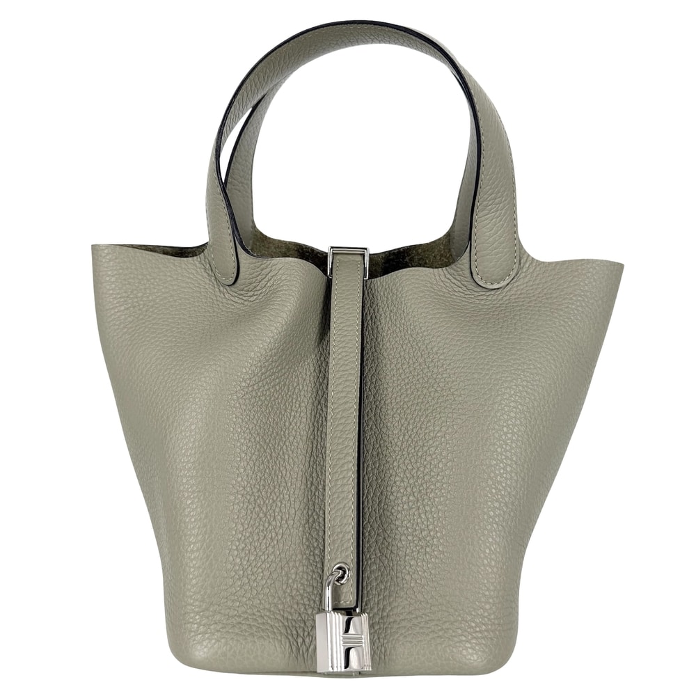 HERMES エルメス ハンドバッグ ピコタンロックPM カーキ B刻印 トゴ    クレ シルバー金具 レディース 美品 2023年【中古品】