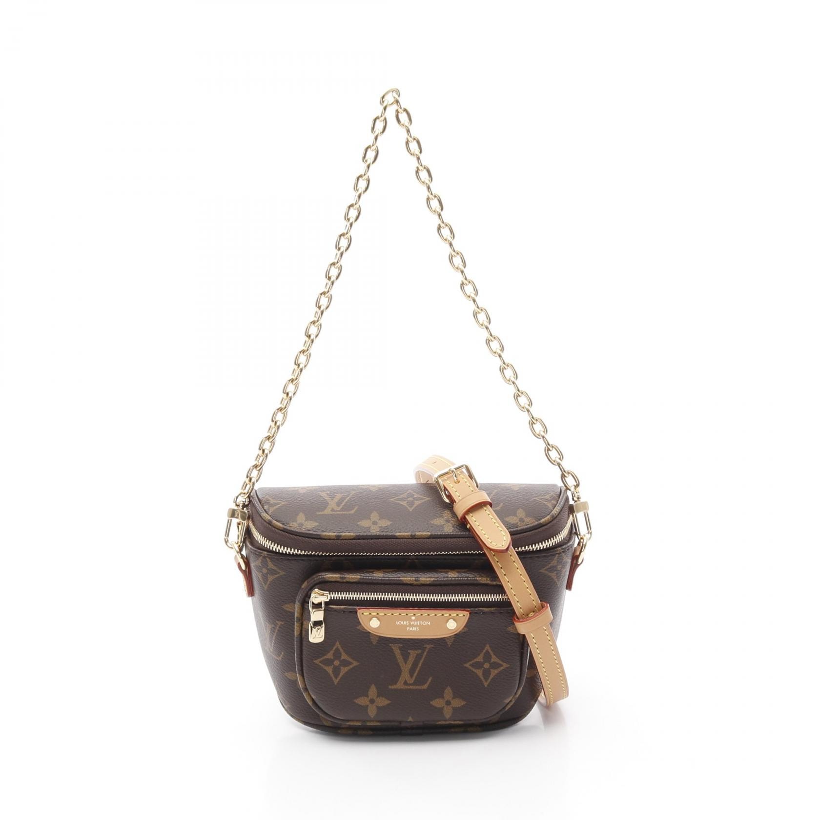 ルイ・ヴィトン LOUIS VUITTON ミニ バムバッグ ハンドバッグ バッグ PVCコーティングキャンバス レザー モノグラム レディース ブラウン系 M82335 【中古】