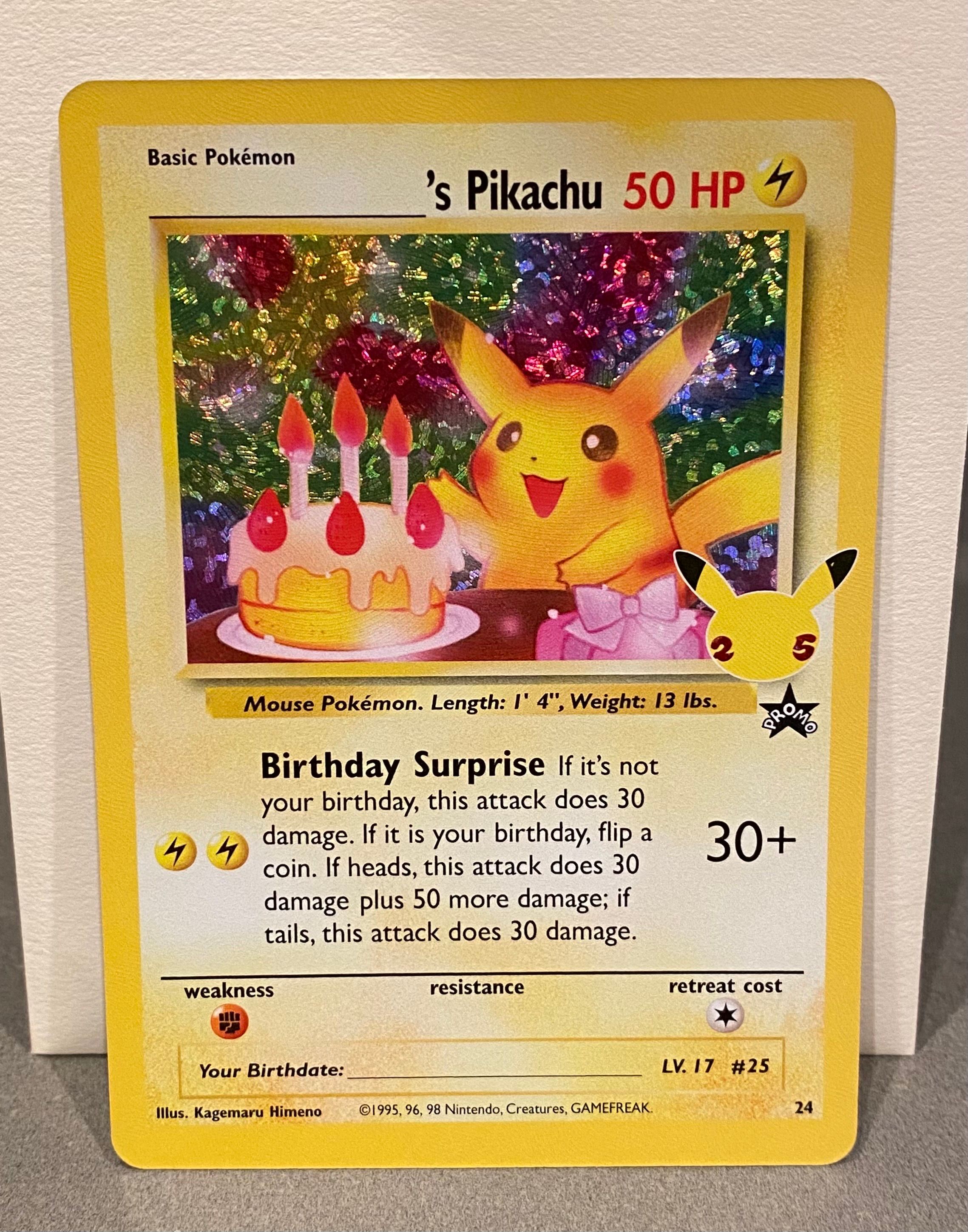 _のピカチュウ(お誕生日ピカチュウ)【英語版】(ソード&シールド「セレブレーションズ」)