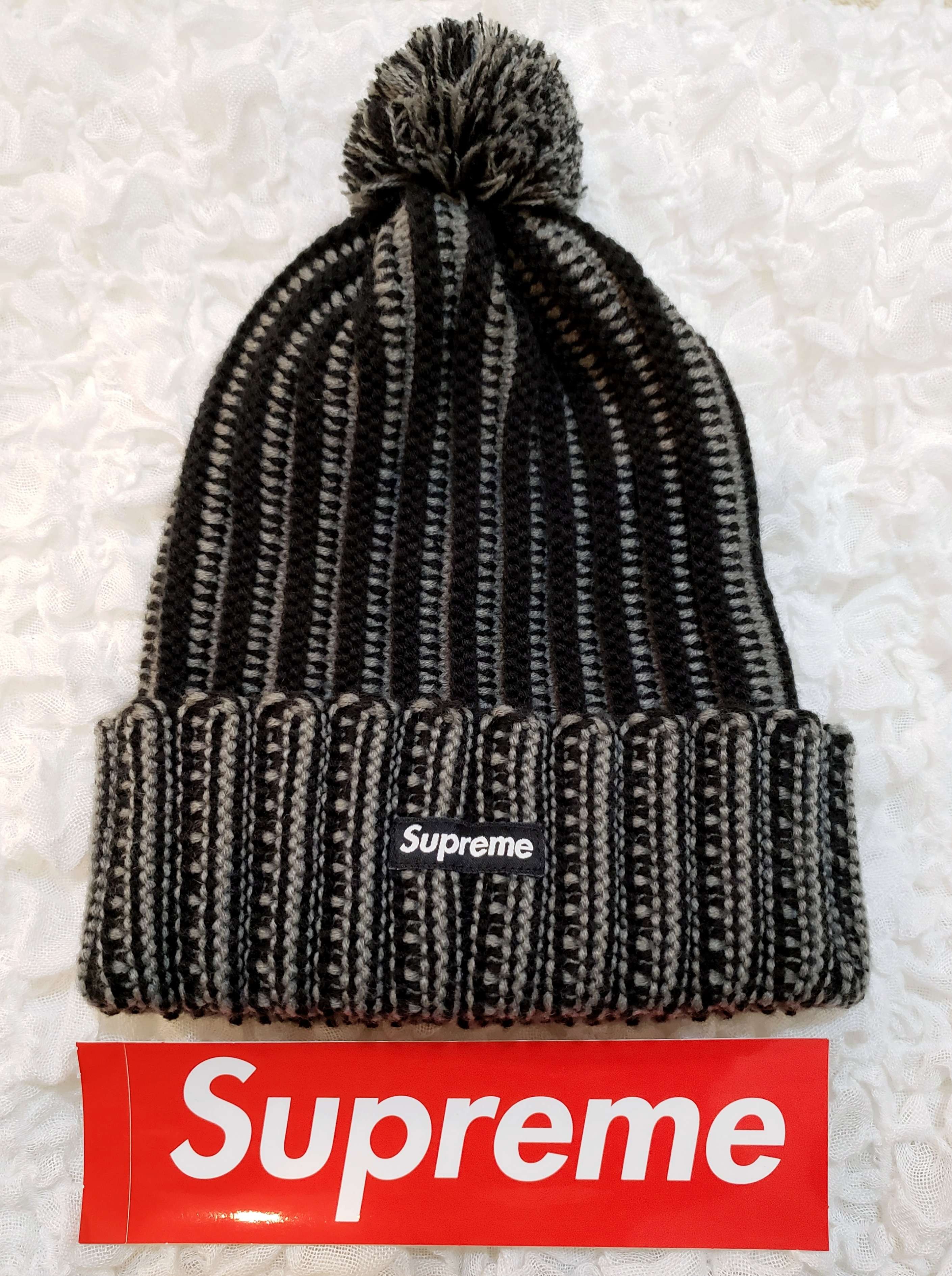 Supreme Bleached Rib Beanie "Black"