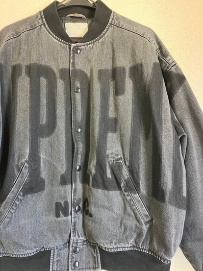 Supreme Washed Knockout Denim Varsity Jacket "Washed Black"