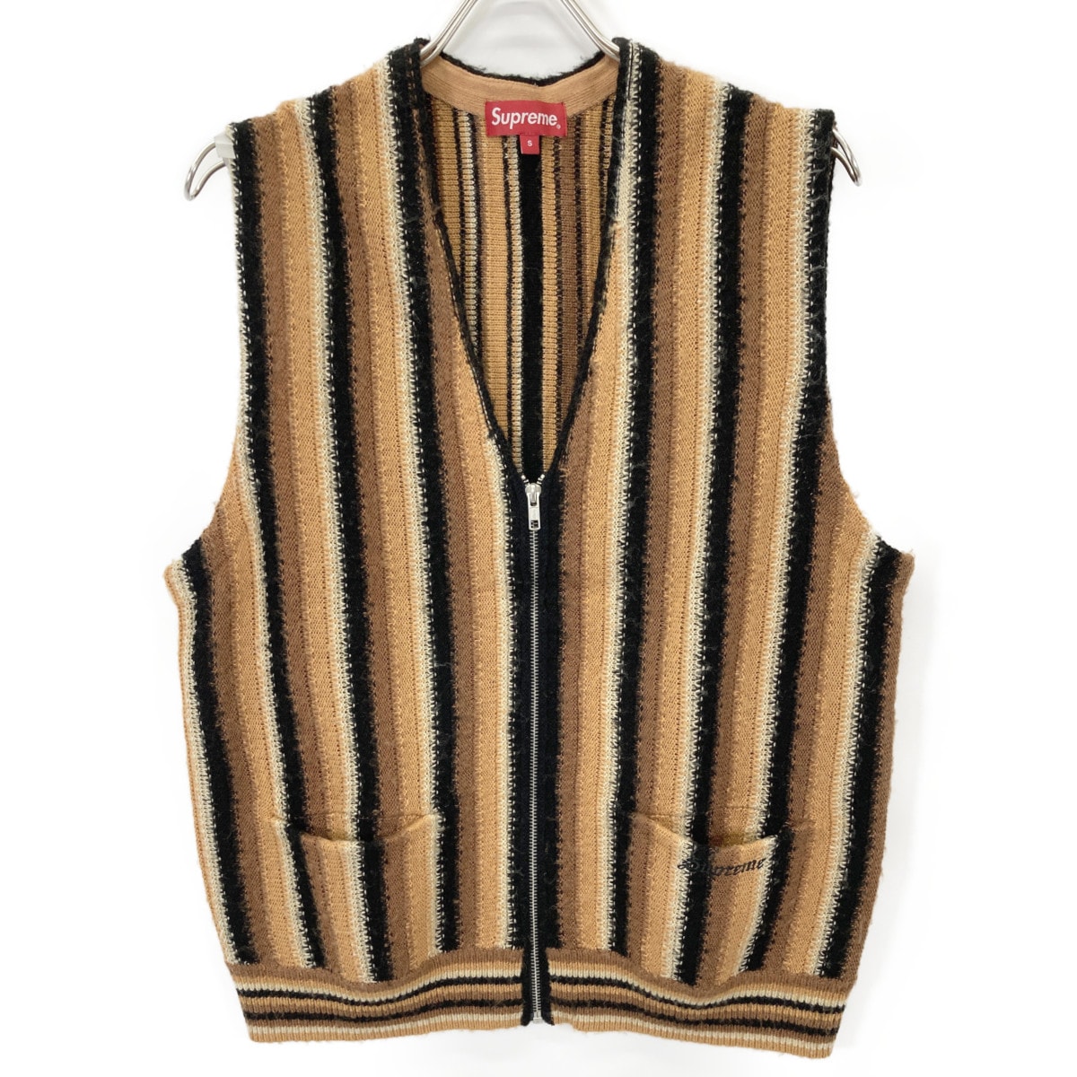 シュプリーム 【美品/国内正規】21SS Stripe Sweater Vest ストライプ セーター S