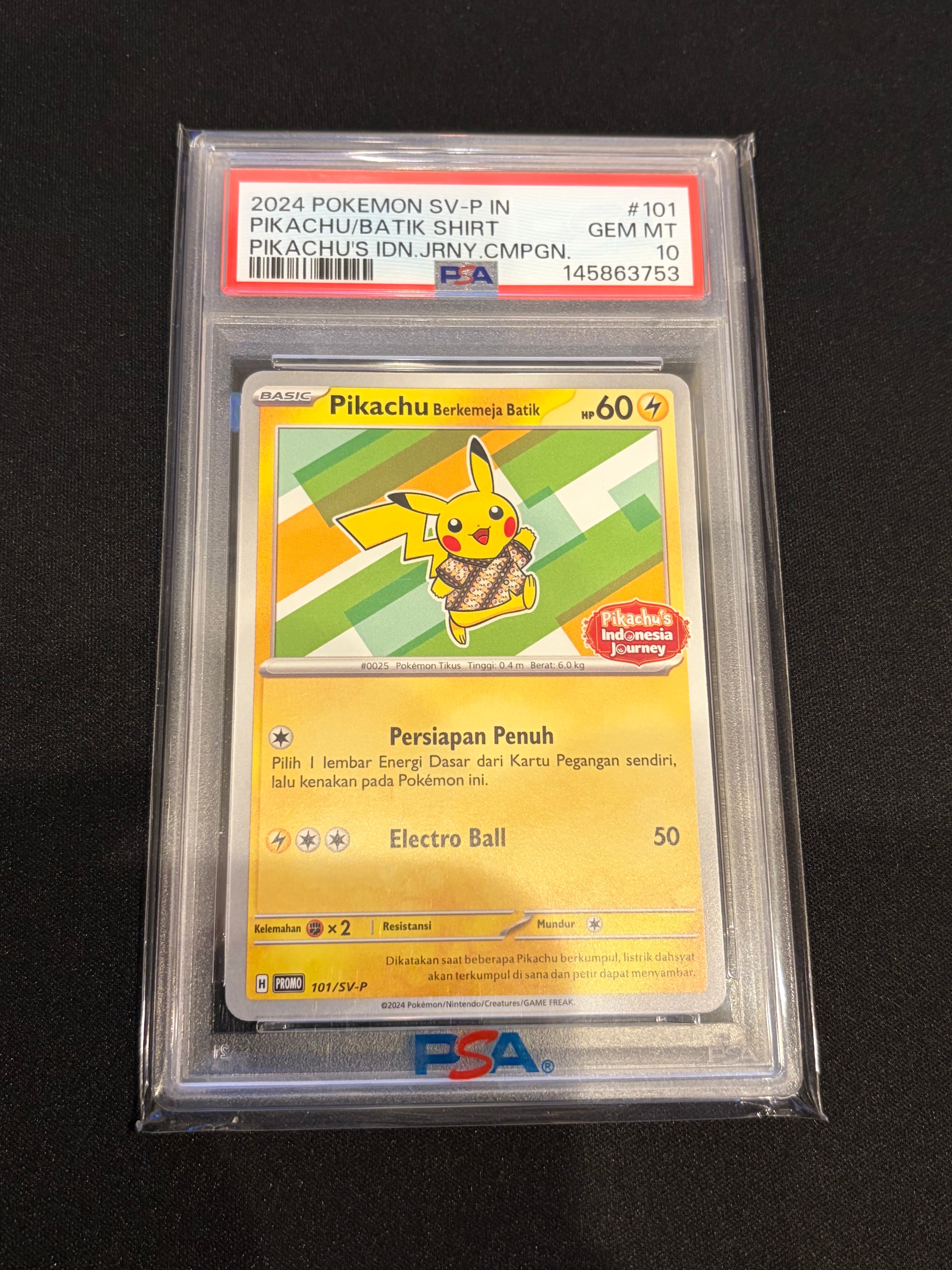 PSA10】バティックシャツを着たピカチュウ (ピカチュウ柄) P [SV-P 101