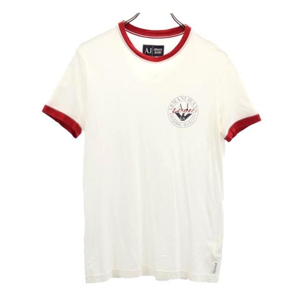 ARMANI JEANS アルマーニジーンズ ロゴプリント 半袖 Tシャツ XS 白