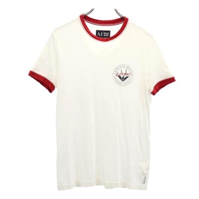 ARMANI JEANS アルマーニジーンズ ロゴプリント 半袖 Tシャツ XS 白