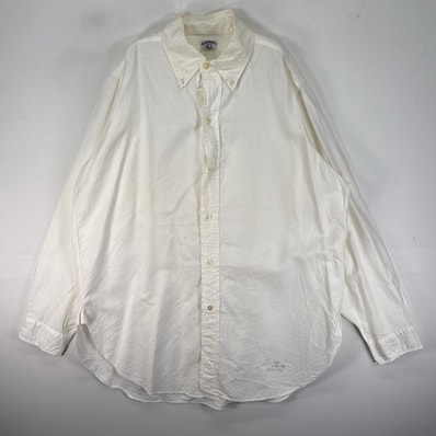 古着 50's/50年代 ヴィンテージ ブルックスブラザーズ Brooks Brothers 長袖シャツ ボタンダウン メーカーズ M ホワイト系 無地 メンズ