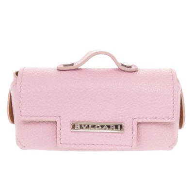 ブルガリ ロゴ キーリング付 ミニポーチ 小物入れ レザー