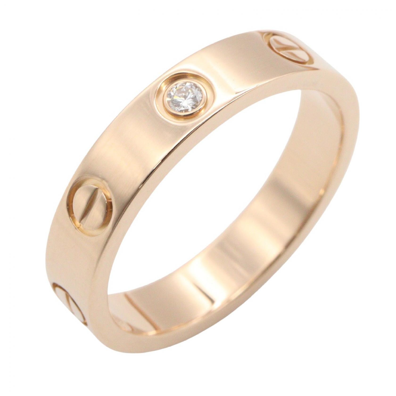 カルティエ CARTIER ミニラブリング 1PD リング・指輪 ジュエリー K18PG(ピンクゴールド) ダイヤモンド レディース ゴールド系 / クリア系 【中古】