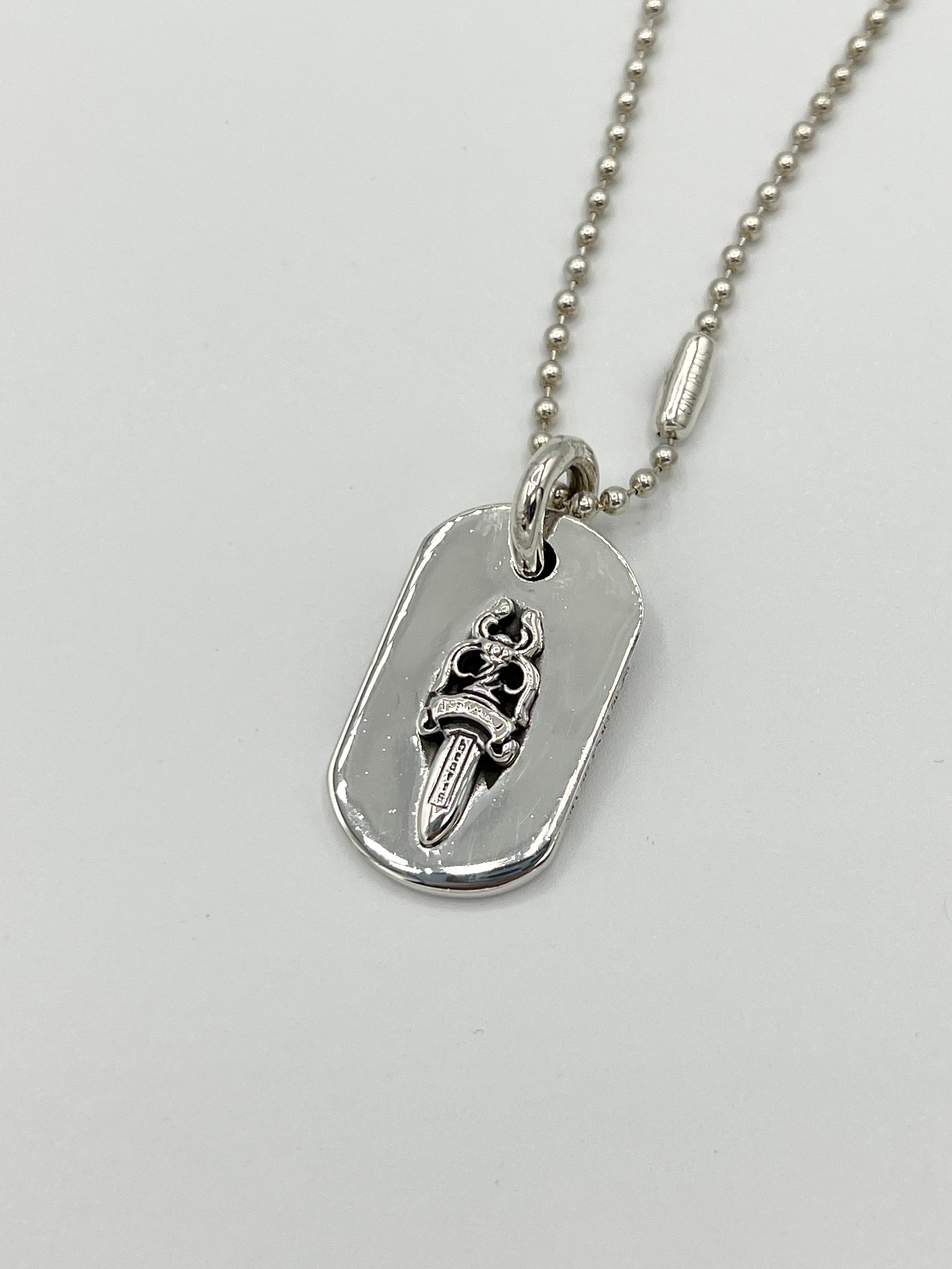 Chrome Hearts Dog Tag S Lazed Dagger "Silver"
