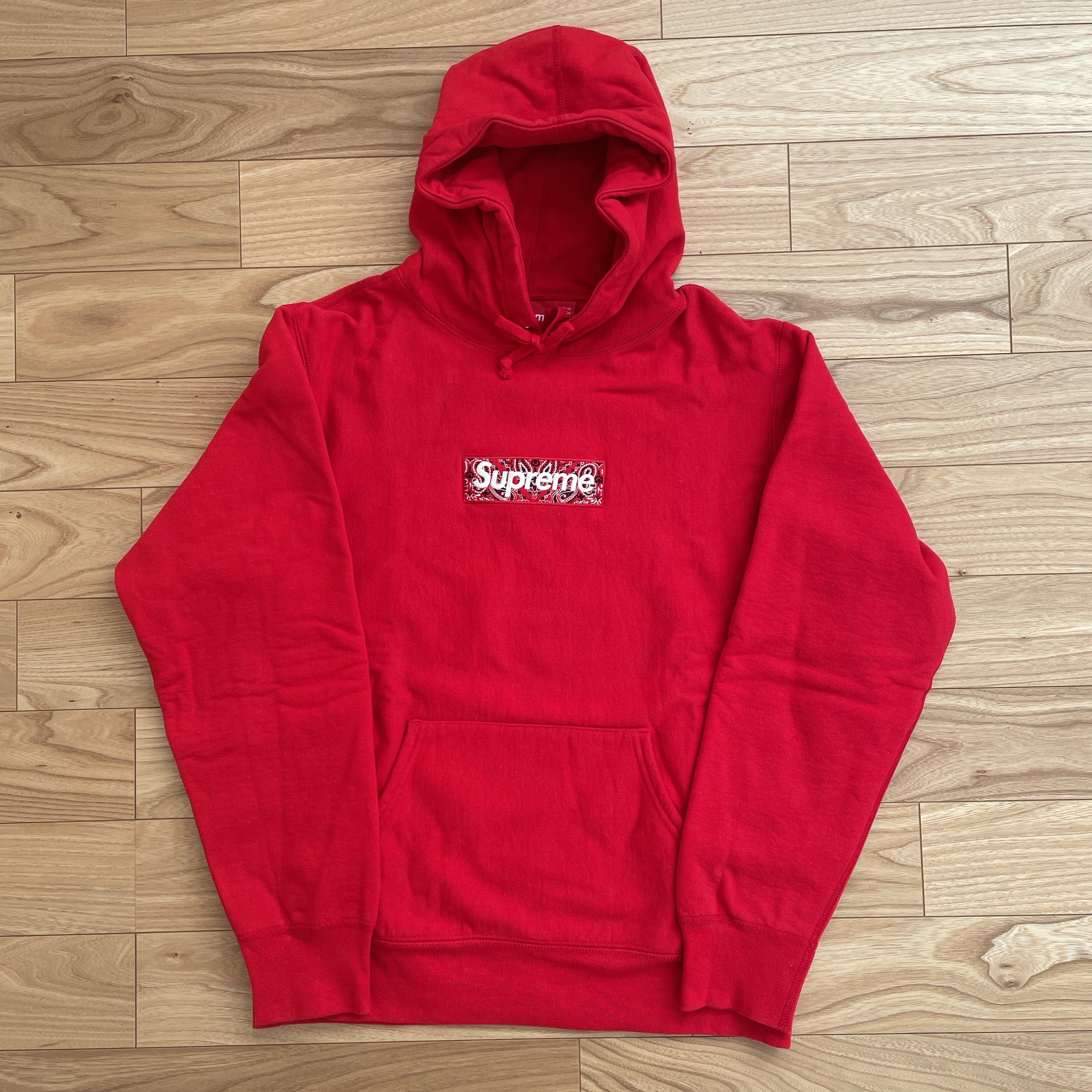 Supreme Bandana Box Logo Hooded Sweatshirt "Red"