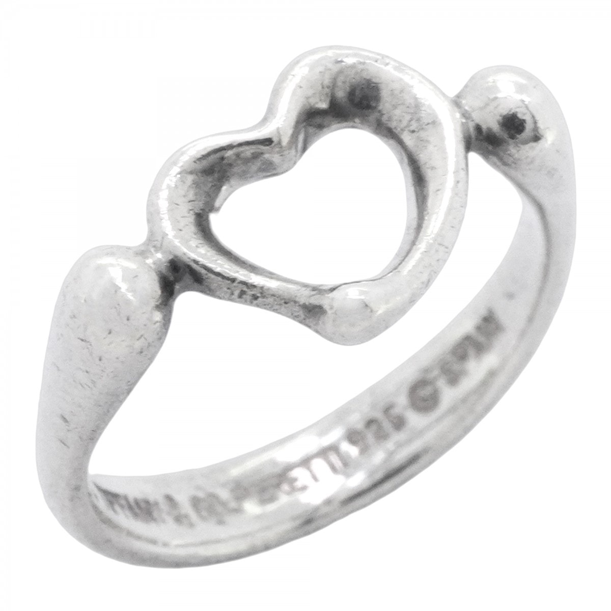 【6jdb0488-k】ティファニー リング オープンハート シルバー925 6.5号【中古】レディース