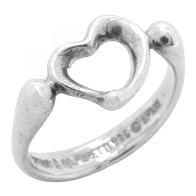 【6jdb0488-k】ティファニー リング オープンハート シルバー925 6.5号【中古】レディース