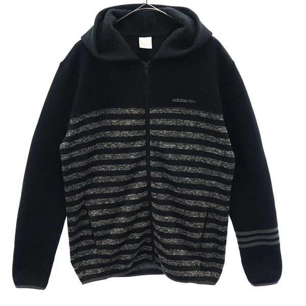 adidas NEO アディダスネオ ボーダー 長袖 ジップパーカー M