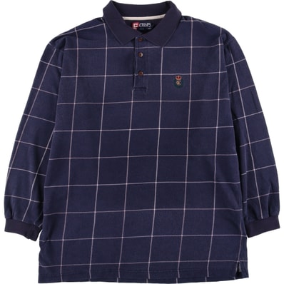 古着 90年代 ラルフローレン Ralph Lauren CHAPS チャップス 長袖 チェック ポロシャツ メンズXL相当 ヴィンテージ/eaa577757