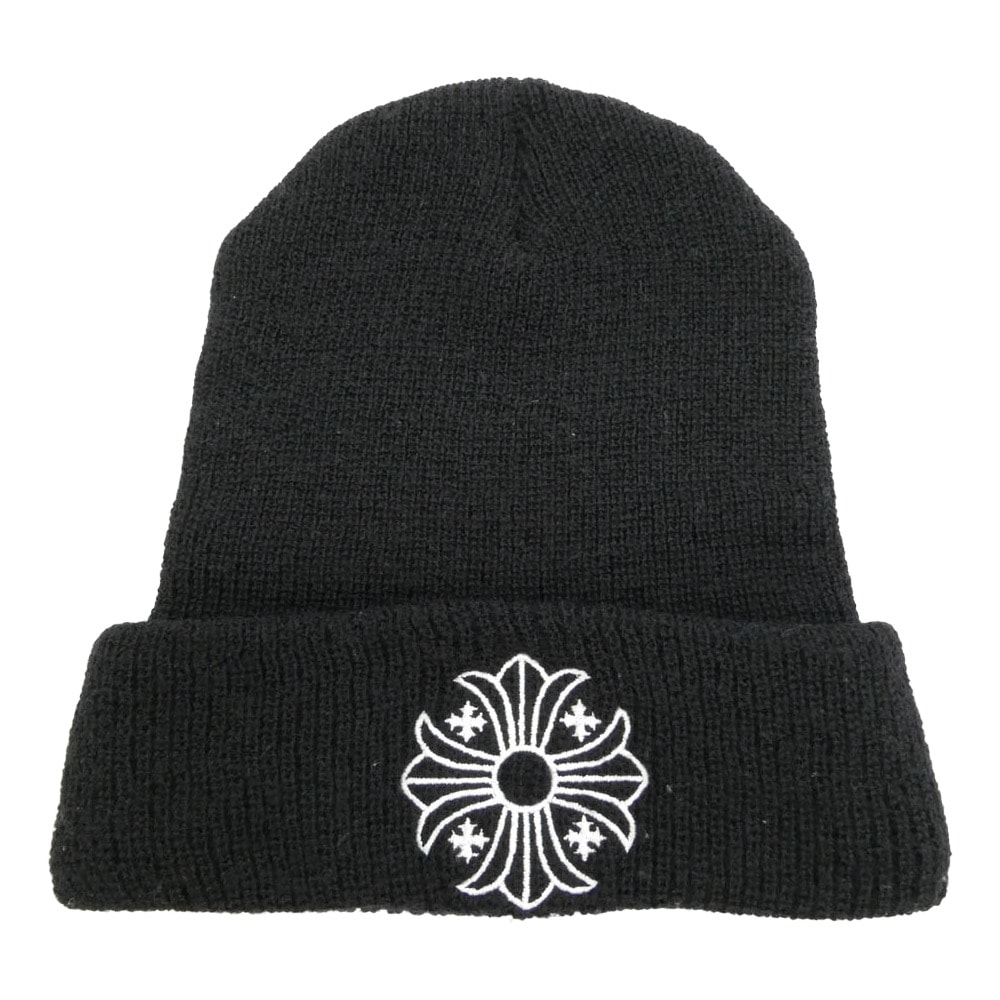 CHROME HEARTS クロムハーツ(原本無) WOOL WATCH CAP CHプラス ウール ウォッチ キャップ ロゴ刺繍 ビーニー ニット キャップ ブラック系 23cm【中古】