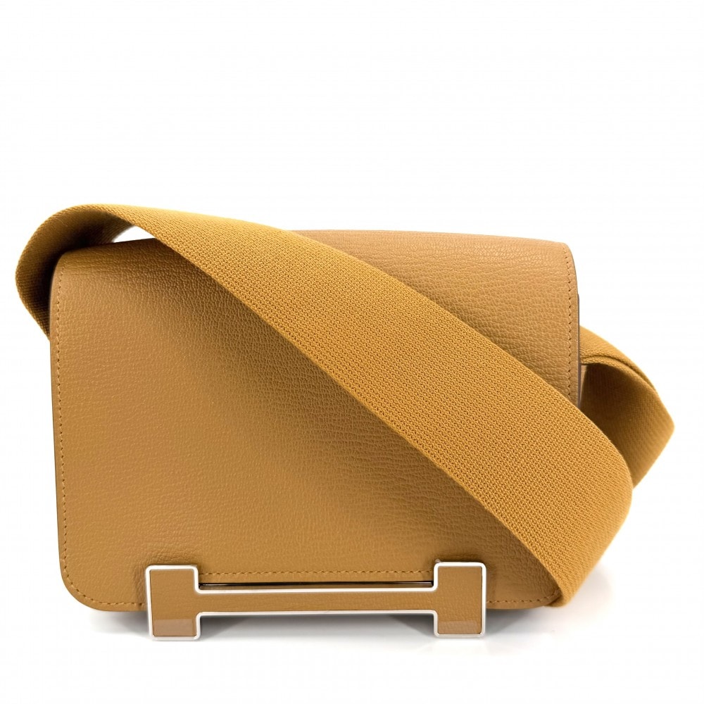 HERMES エルメス ショルダーバッグ ゲタ 肩掛け 斜め掛け K刻印 レザー    ブラウン系 シルバー金具 レディース 美品 2025年【中古品】