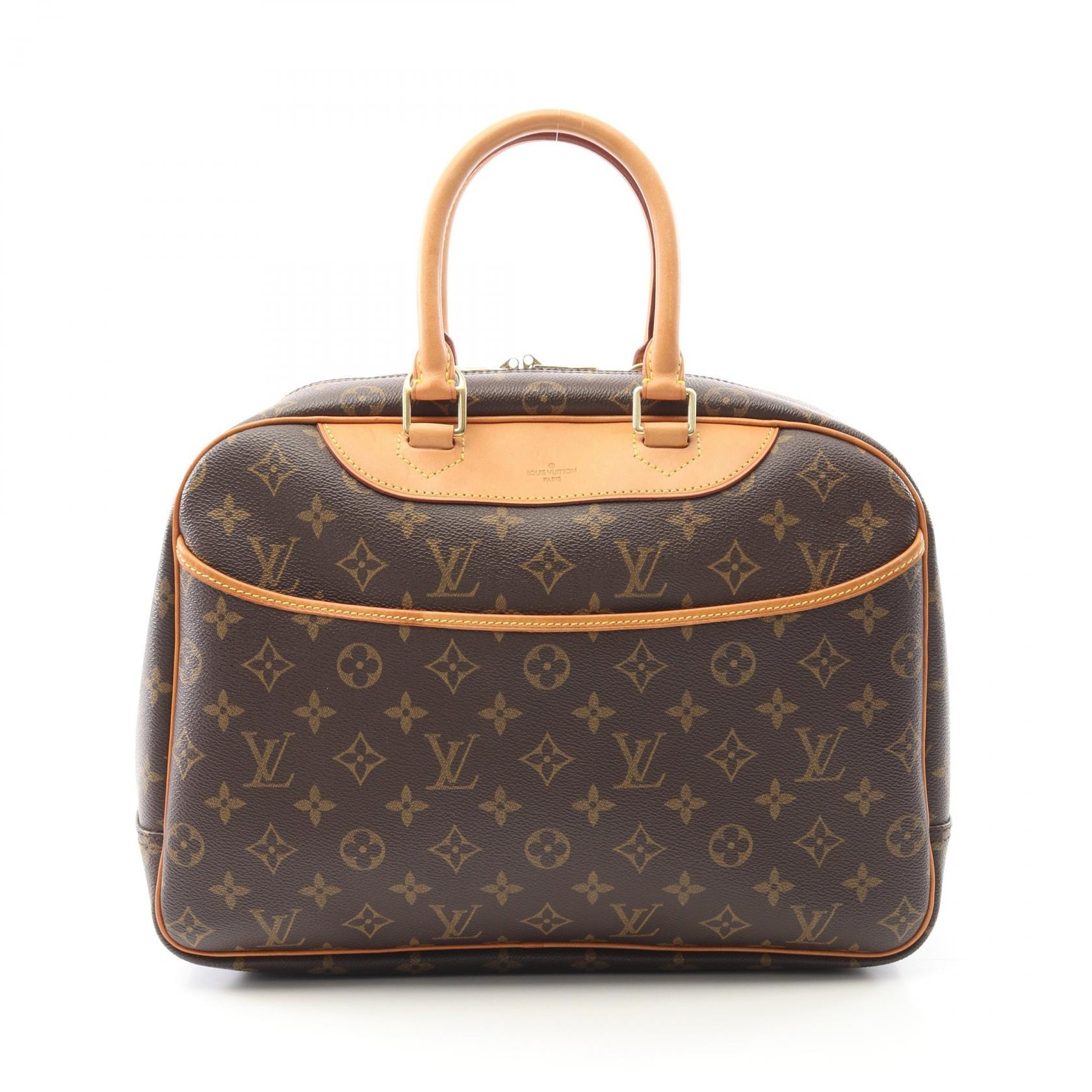 ルイ・ヴィトン LOUIS VUITTON ドーヴィル ボーリングヴァニティ ハンドバッグ バッグ PVCコーティングキャンバス レザー モノグラム レディース ブラウン系 M47270 【中古】
