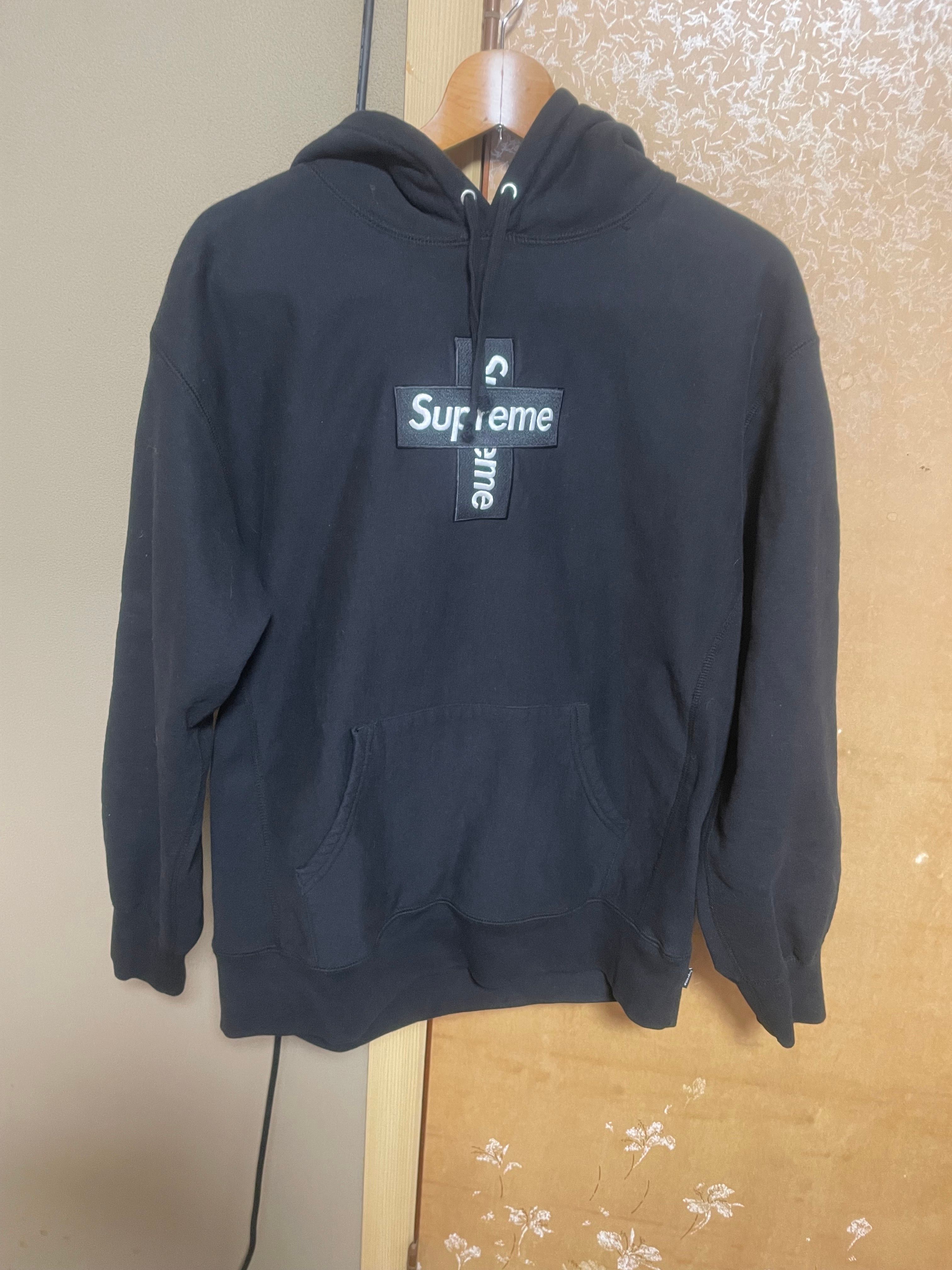 Supreme Cross Box Logo Hooded Sweatshirt "Black"