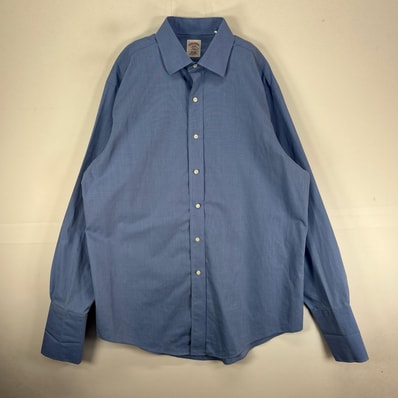 古着 ブルックスブラザーズ Brooks Brothers 長袖シャツ カフス L ブルー系 無地 メンズ