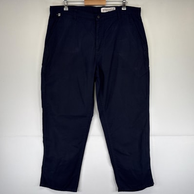 古着 カーハート Carhartt ワークパンツ ペインターパンツ FR ワンポイントロゴ 大きいサイズ w40 L30 ネイビー メンズ