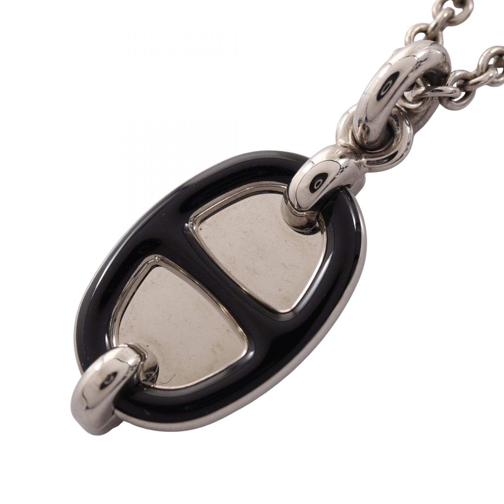 エルメス HERMES シェーヌダンクル ミニマイヨンPM ネックレス ジュエリー メタル レディース シルバー系 / ブラック系 【中古】