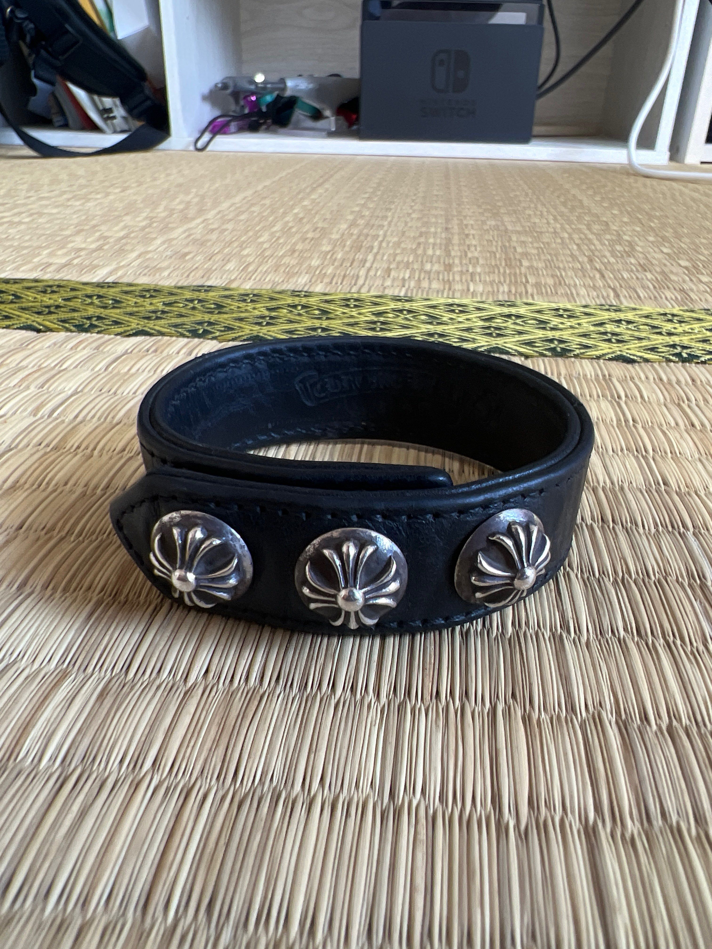 Chrome Hearts 3 Button 2 Snap Bracelet Cross "Black"