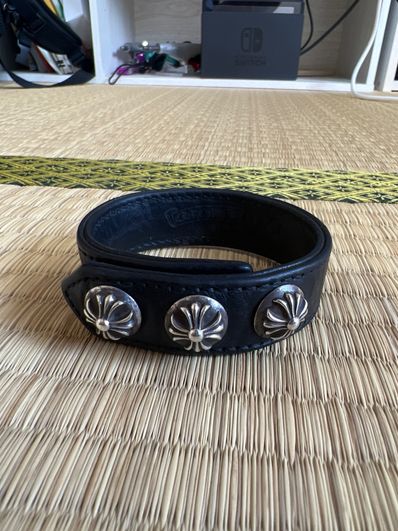 Chrome Hearts 3 Button 2 Snap Bracelet Cross "Black"