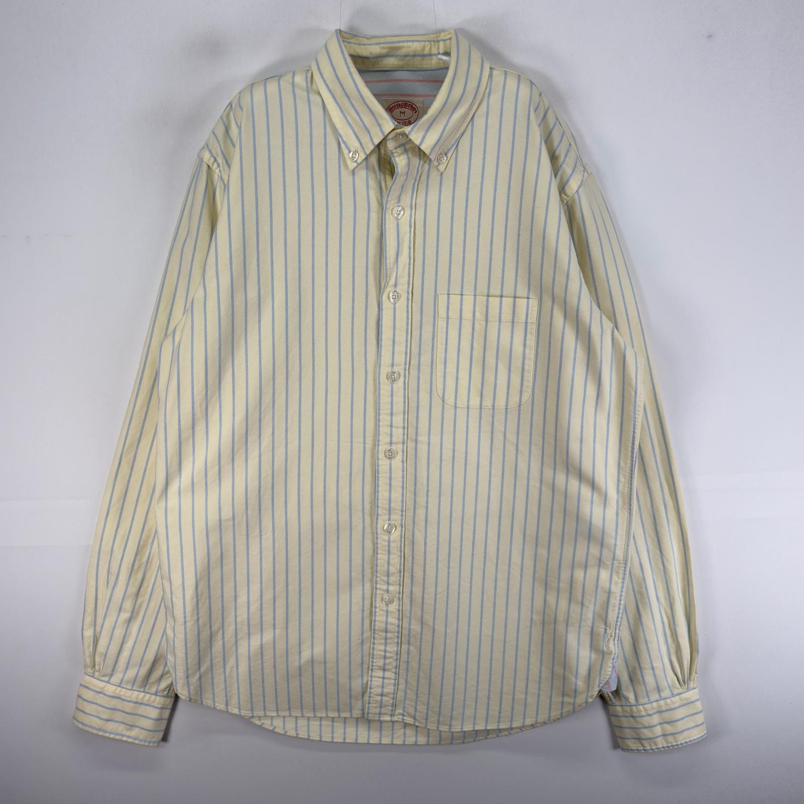 古着 ブルックスブラザーズ Brooks Brothers 長袖シャツ ボタンダウン M イエロー系 ストライプ メンズ