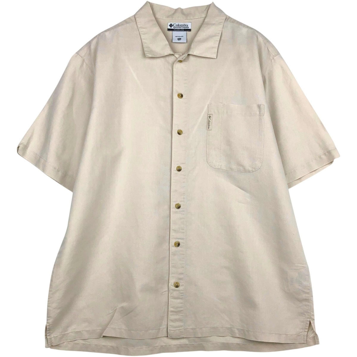 古着 00年代 コロンビア Columbia 半袖 ラミー×コットンシャツ ボックスシャツ メンズXL相当/eaa641575