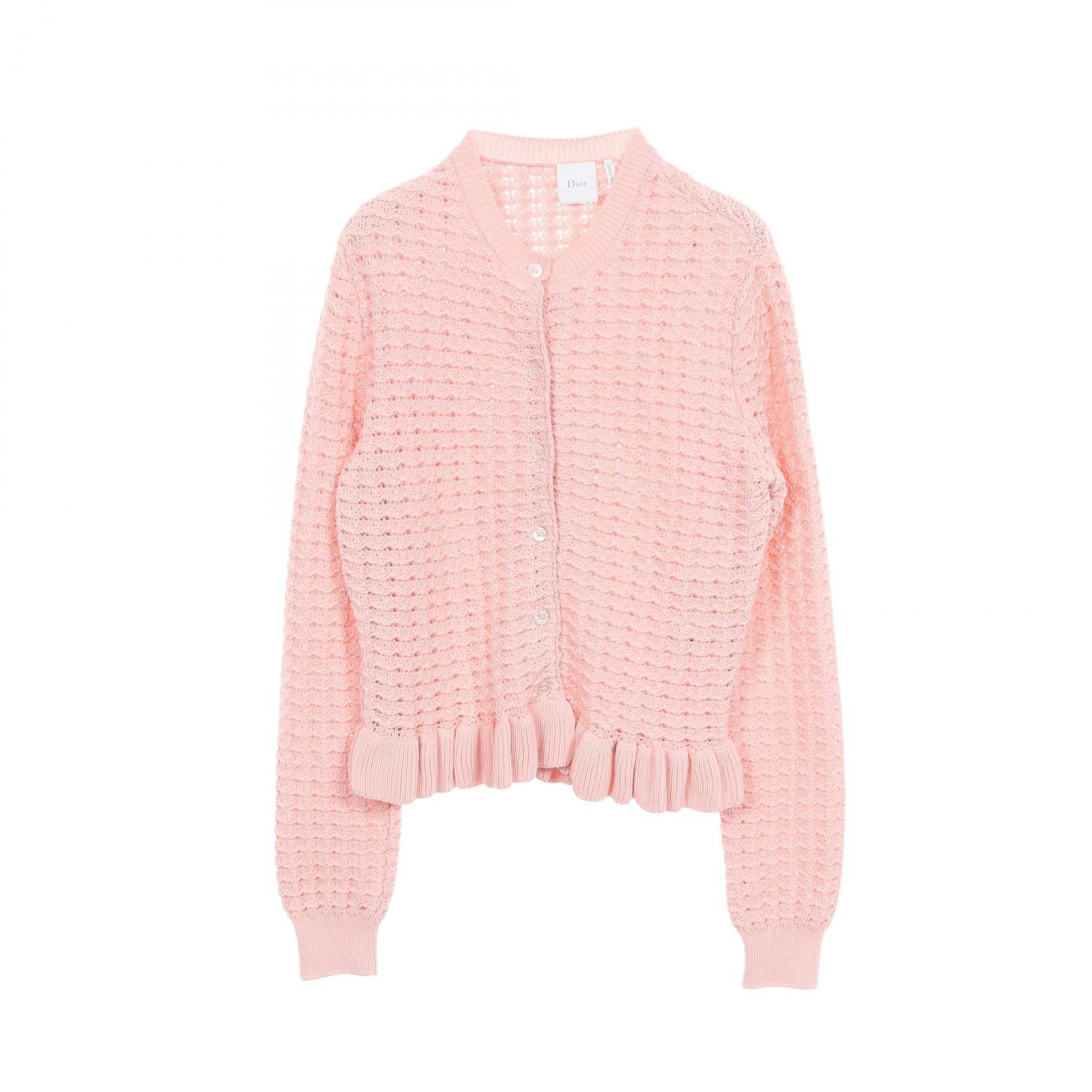 ディオール Dior Dioriviera フリル カーディガン 衣料品 トップス コットン レディース ピンク系 【中古】