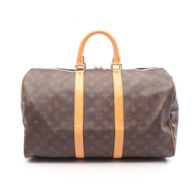 ルイ・ヴィトン LOUIS VUITTON キーポル45 モノグラム ボストンバッグ バッグ PVCコーティングキャンバス レザー メンズ レディース ブラウン系 M41428 【中古】