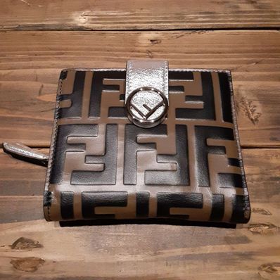 FENDI F Is Fendi Compact Wallet "Silver"