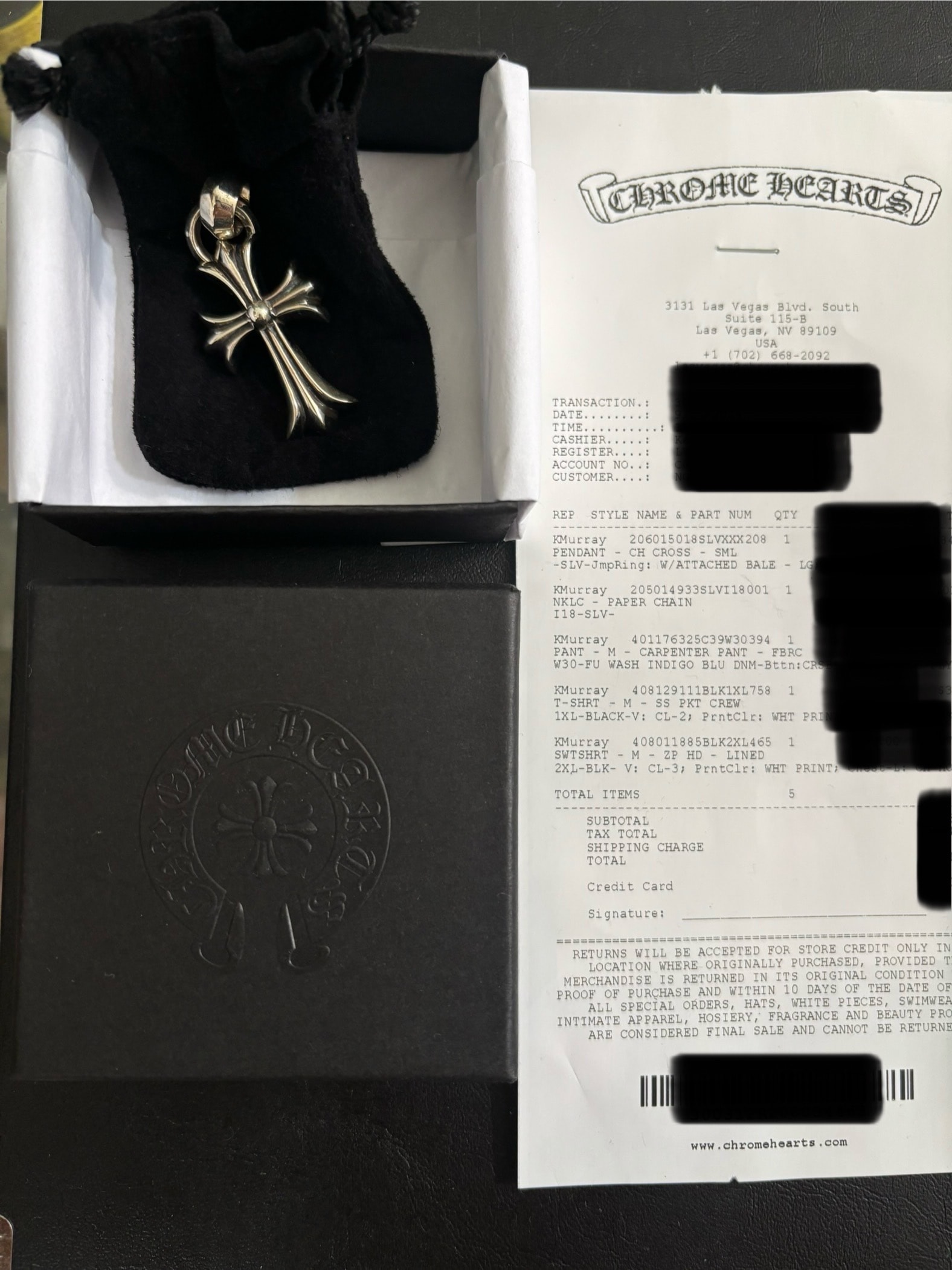 クロムハーツ CH クロス チャーム スモール ウィズ プレーンベイル "シルバー"