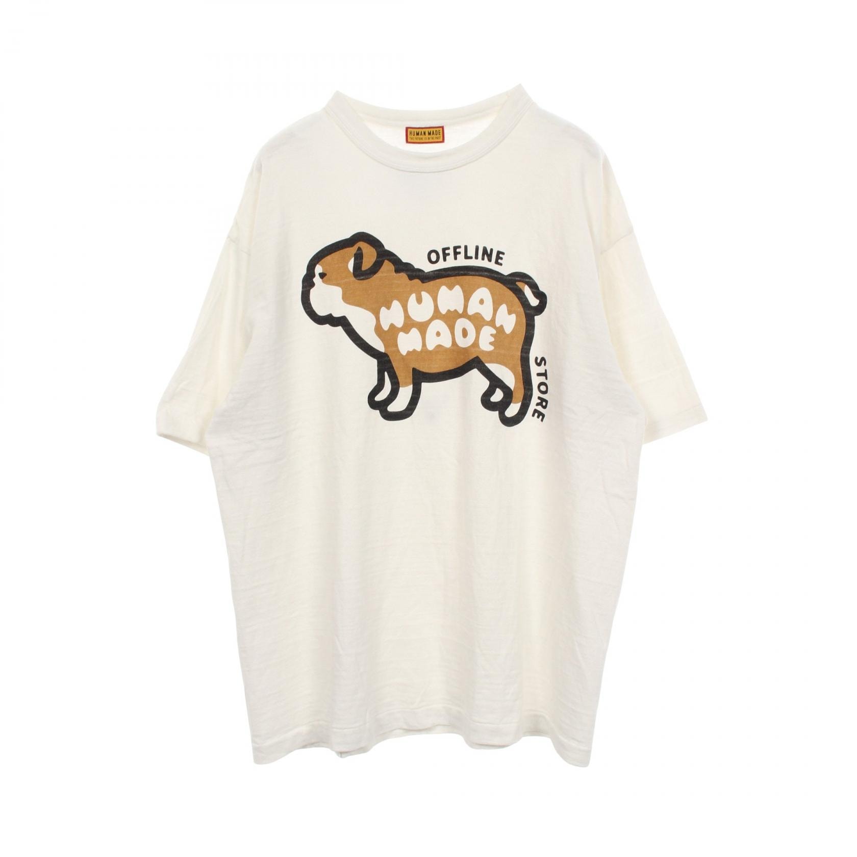 ヒューマンメード HUMAN MADE ブルドッグ オフラインストア限定 半袖Tシャツ 衣料品 トップス コットン メンズ ホワイト系 / ブラック系 / ブラウン系 【中古】
