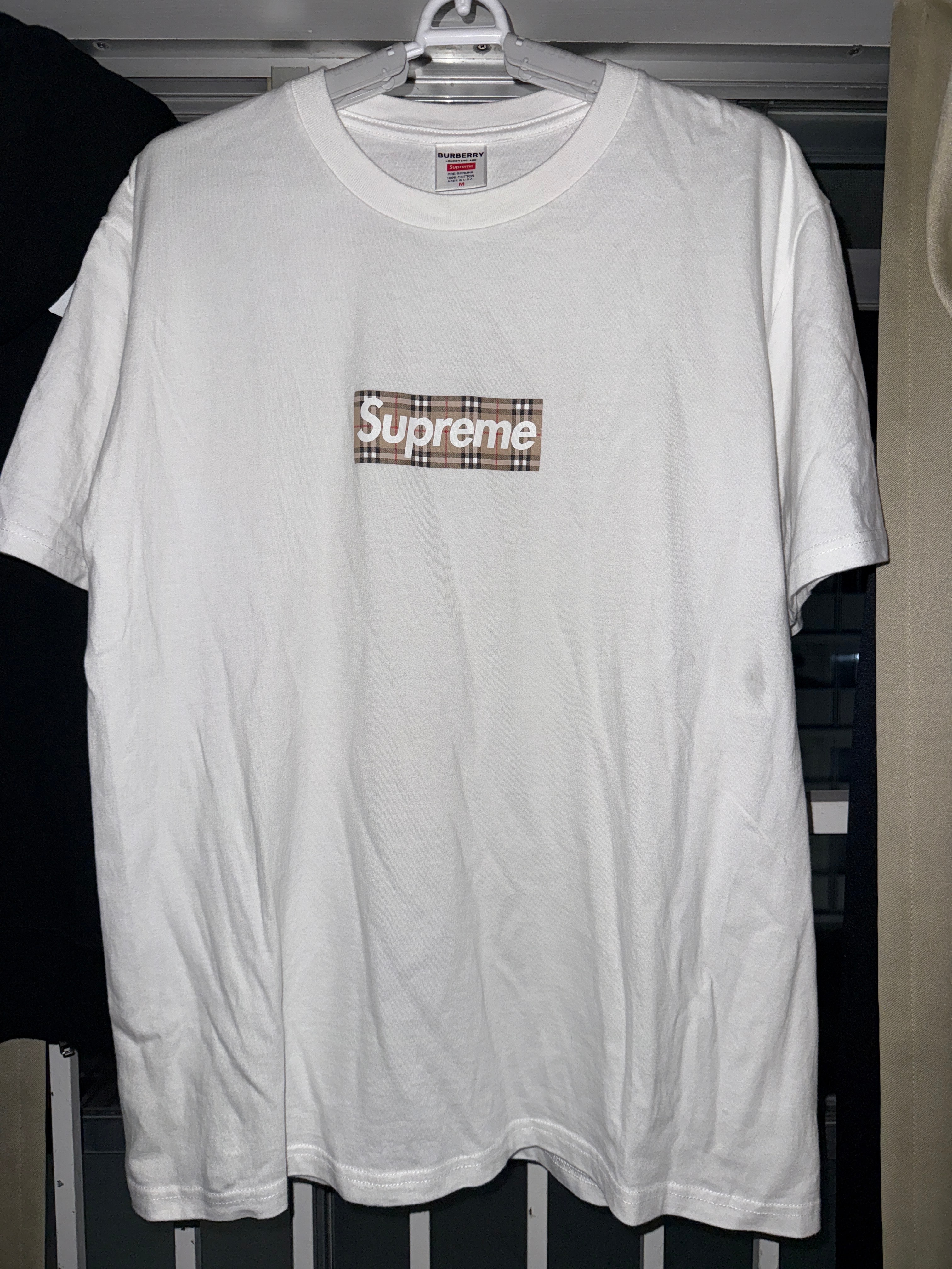 Supreme / Burberry Box Logo Tee "White"