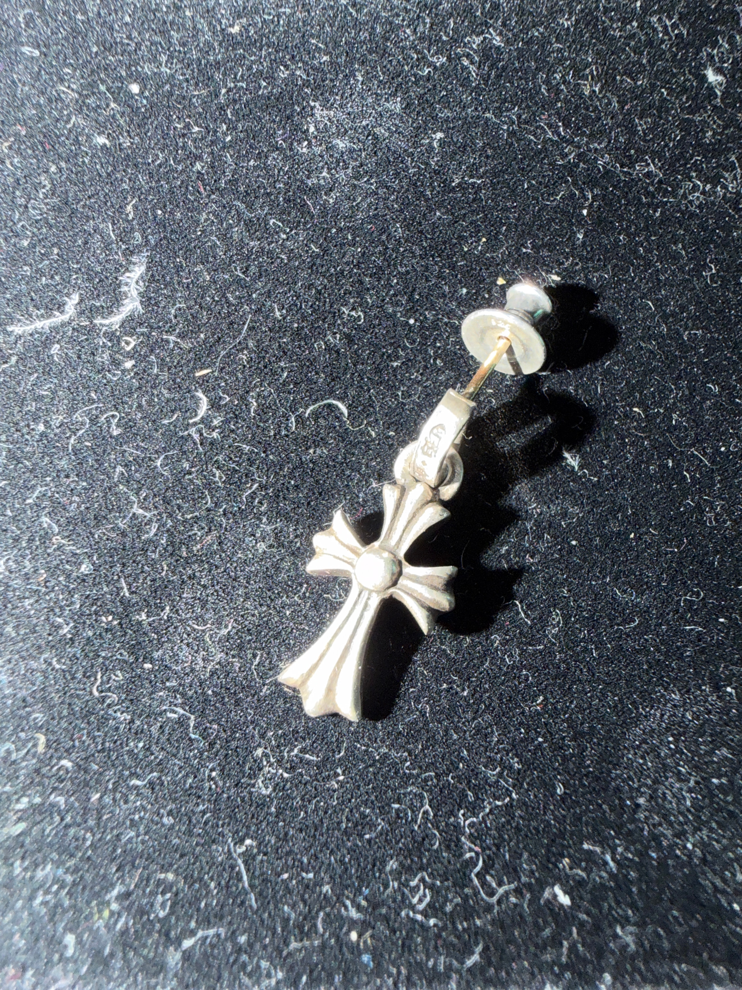 Chrome Hearts CH Cross Baby Fat Earrings "Silver"