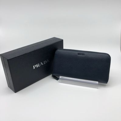 PRADA Saffiano Leather Wallet "Black"