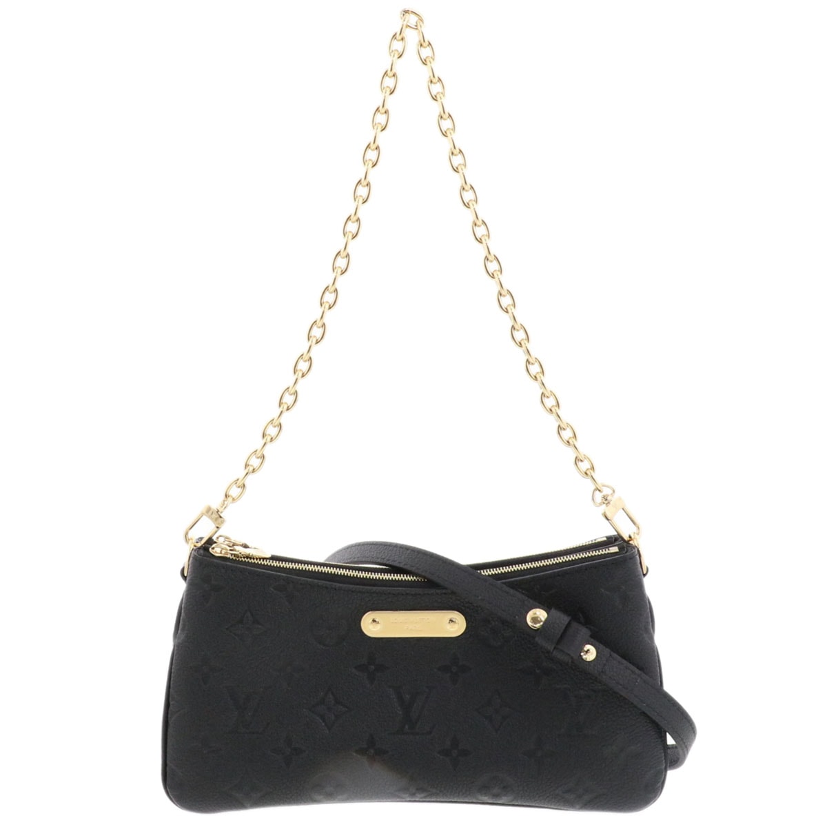 LOUIS VUITTON ルイ・ヴィトン ポシェット リヴ 2WAY チェーン ショルダーバッグ M83301 モノグラムアンプラント ブラック  レディース【中古】