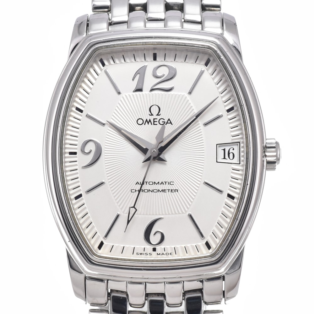 オメガ OMEGA 4503.21 デビル プレステージ トノー デイト シルバー 自動巻き メンズ 美品 腕時計 R#149329