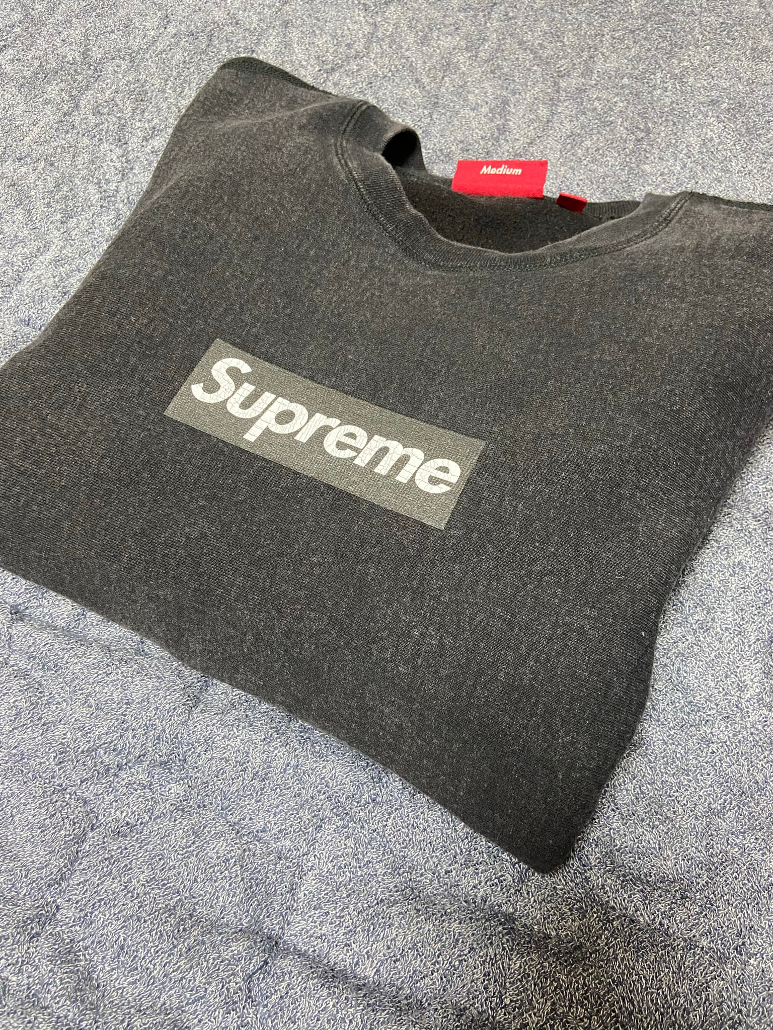 Supreme Washed Box Logo Crewneck "Black"
