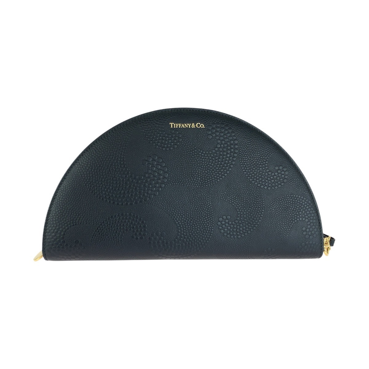 美品 TIFFANY&Co. ティファニー ハーフムーン ブラック 黒 ゴールド金具 レザー 長財布 ロングウォレット 1-0249922 【中古】
