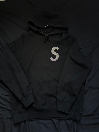 Supreme x Swarovski S Logo Hooded Sweatshirt "Black"