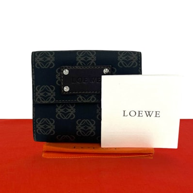 LOEWE ロエベ アナグラム ロゴ レザー PVC 二つ折り財布 ブラウン
32416