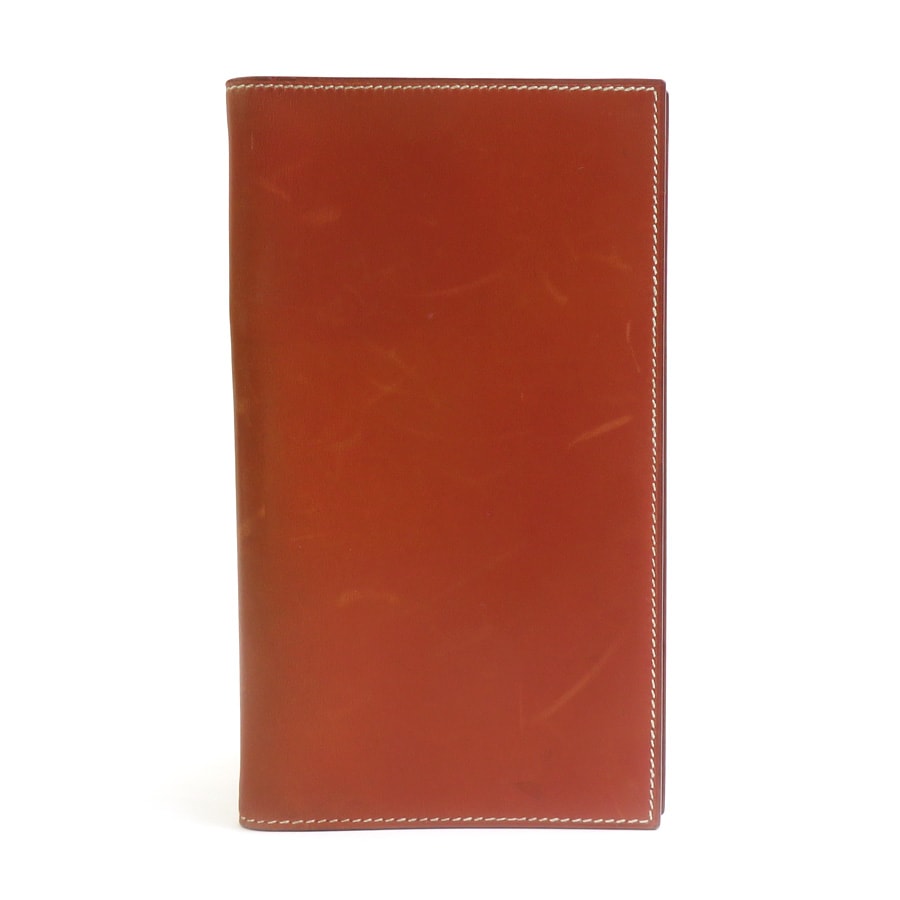 エルメス HERMES 手帳カバー レザー ブラウン レディース【中古】 e62464p