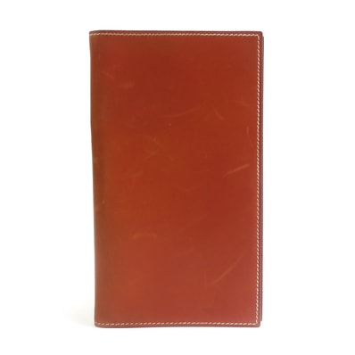 エルメス HERMES 手帳カバー レザー ブラウン レディース【中古】 e62464p