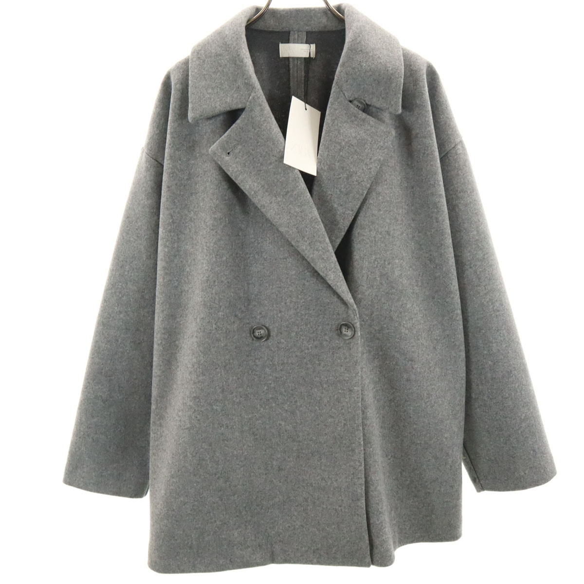 未使用 ZARA ザラ ダブルブレスト コート XL グレー