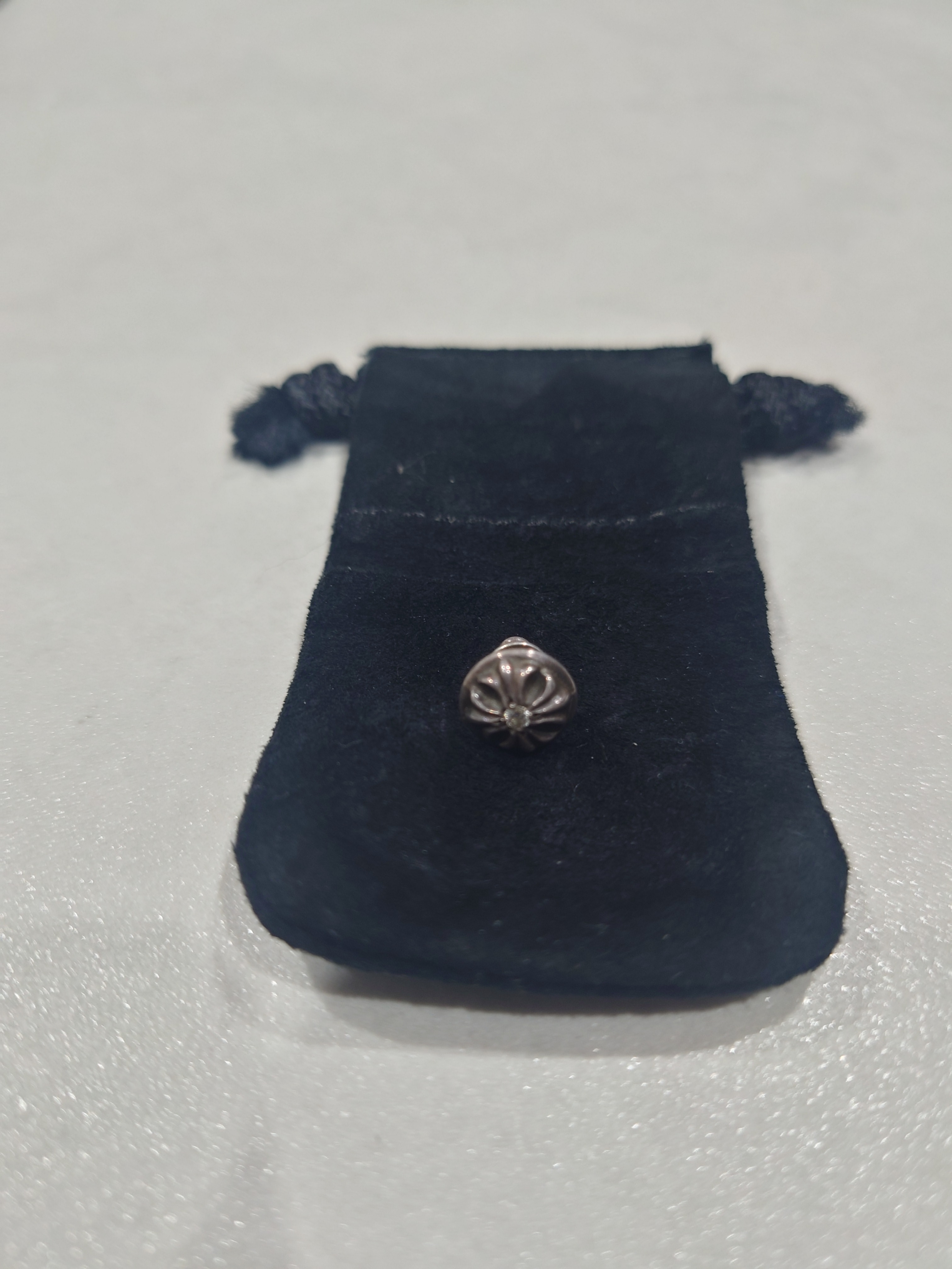 Chrome Hearts Cross Ball Stud Earring 1 Diamond "Silver"