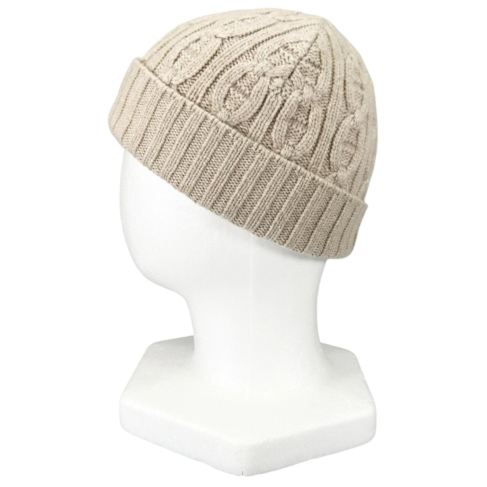 A (未使用に近い)】極美品 エルメス ニットキャップ ベージュ