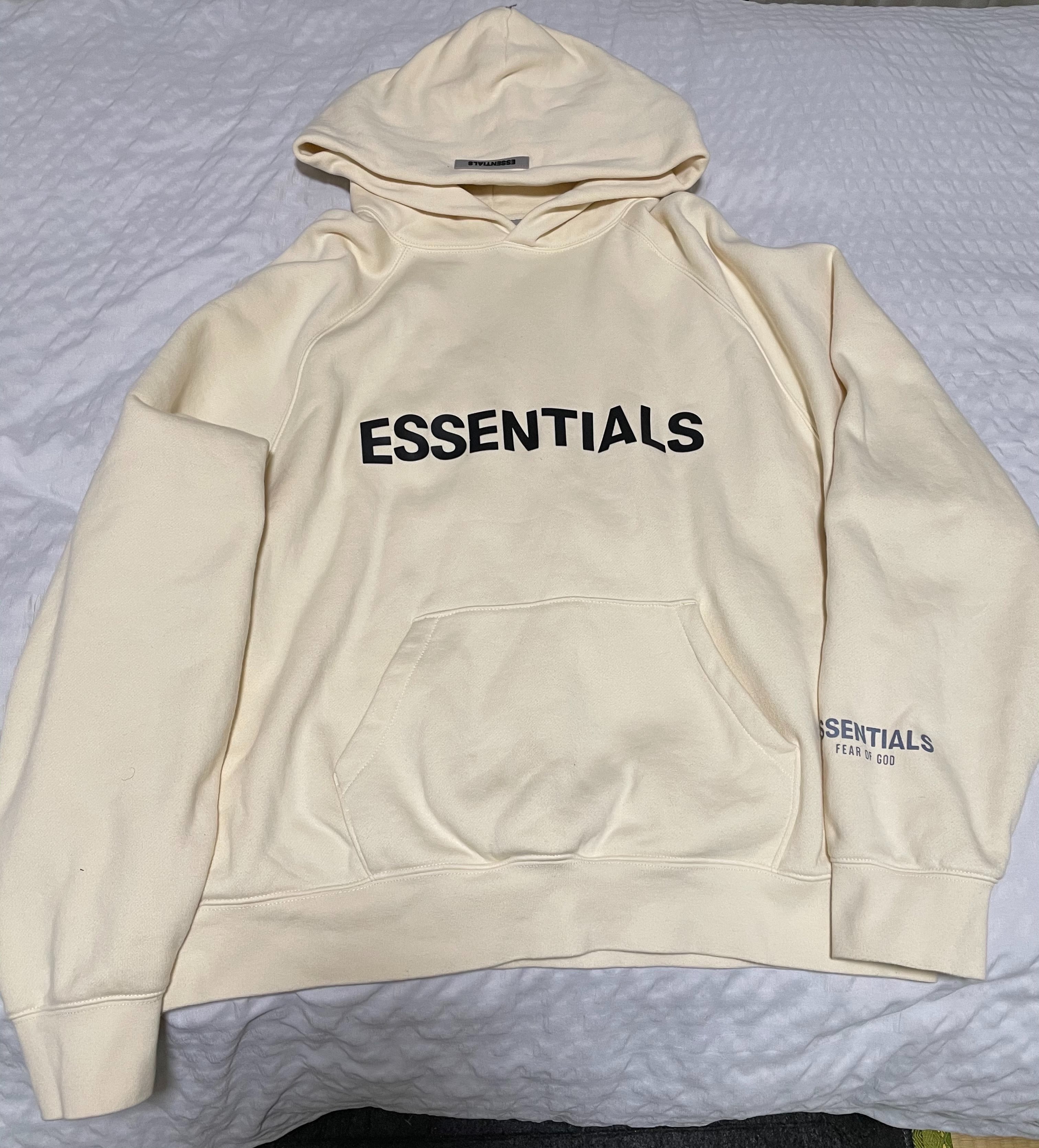 FEAR OF GOD ESSENTIALS 3D Silicon Applique Pullover Hoodie "Butter Cream"